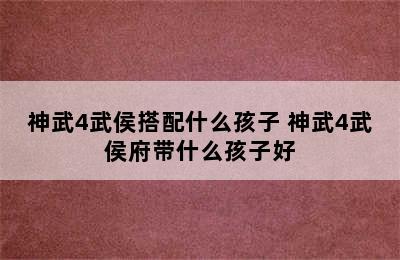 神武4武侯搭配什么孩子 神武4武侯府带什么孩子好